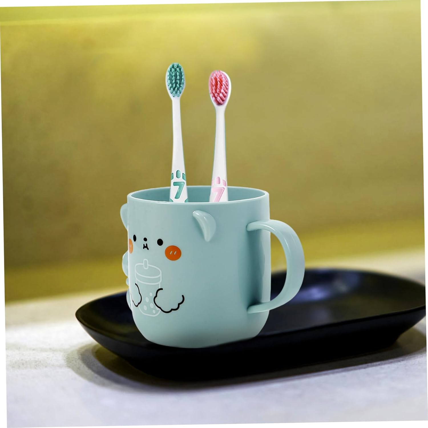 Adorable Cartoon Toothbrush Holders for Kids in 2-Pack