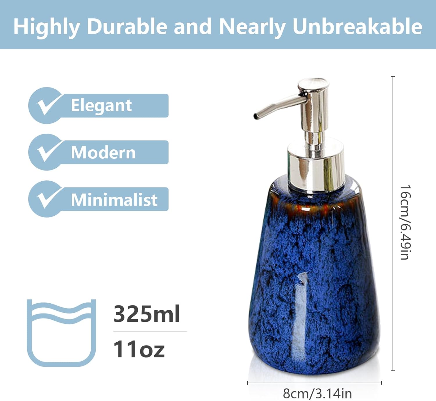 Stylish Ceramic Dispenser with Variable Glaze