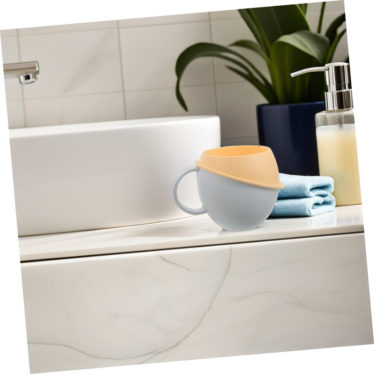 STOBAZA 2pcs Bathroom Mouthwash Cup with Handle