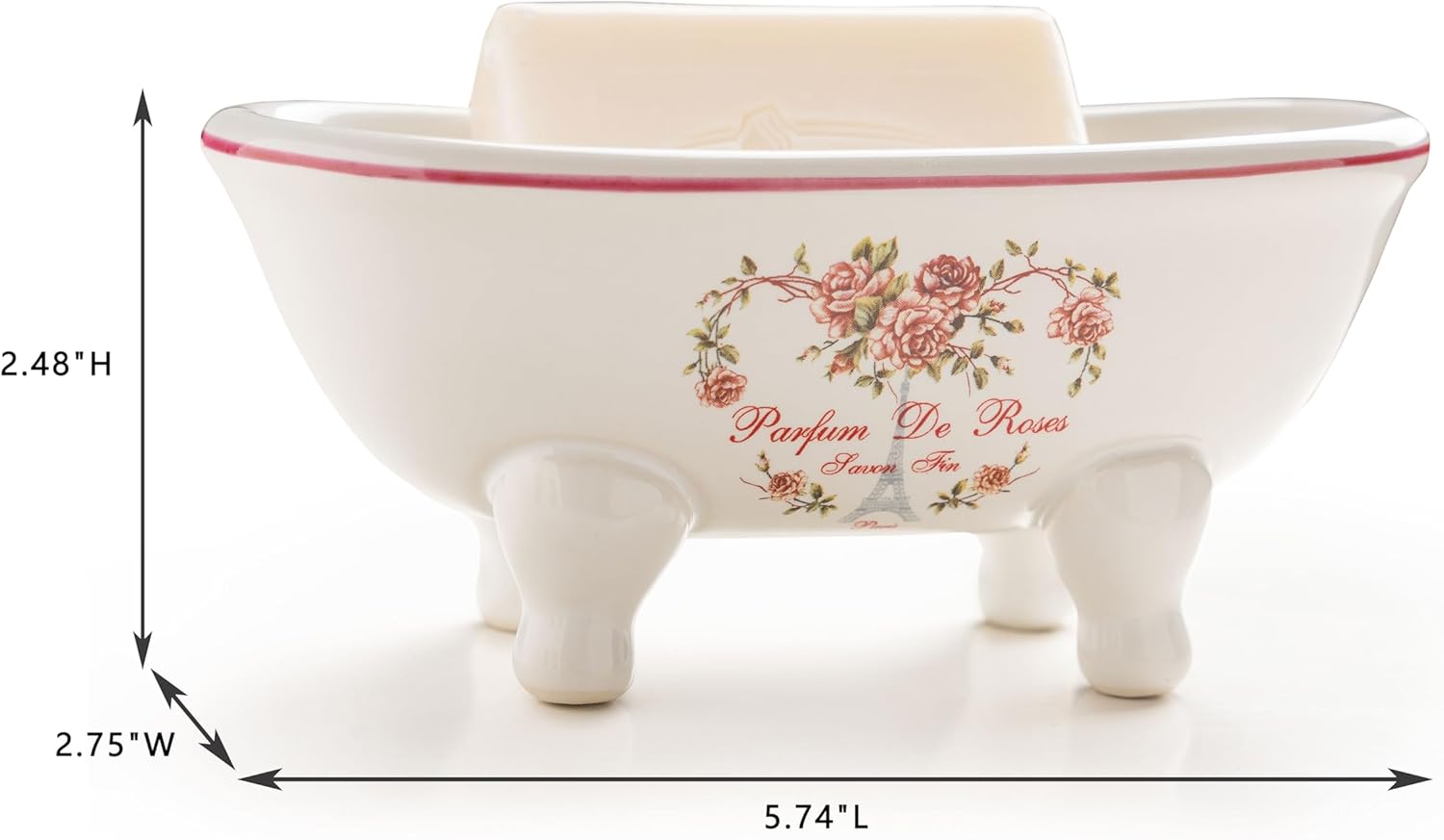 Mini Ceramic Clawfoot Soap Dish Style 01