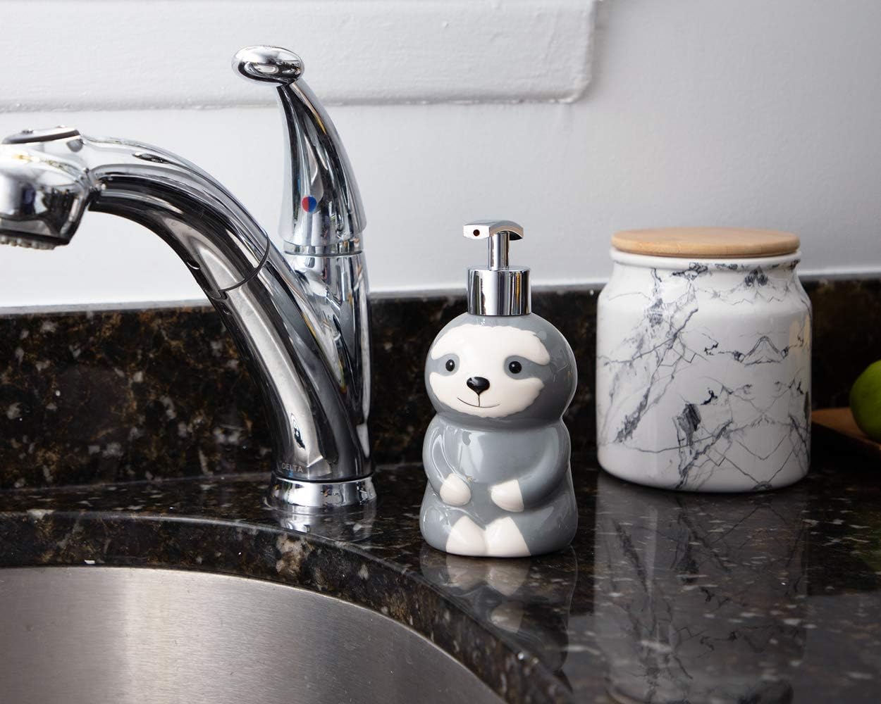 Isaac Jacobs Ceramic Sloth Soap Dispenser 12 Oz