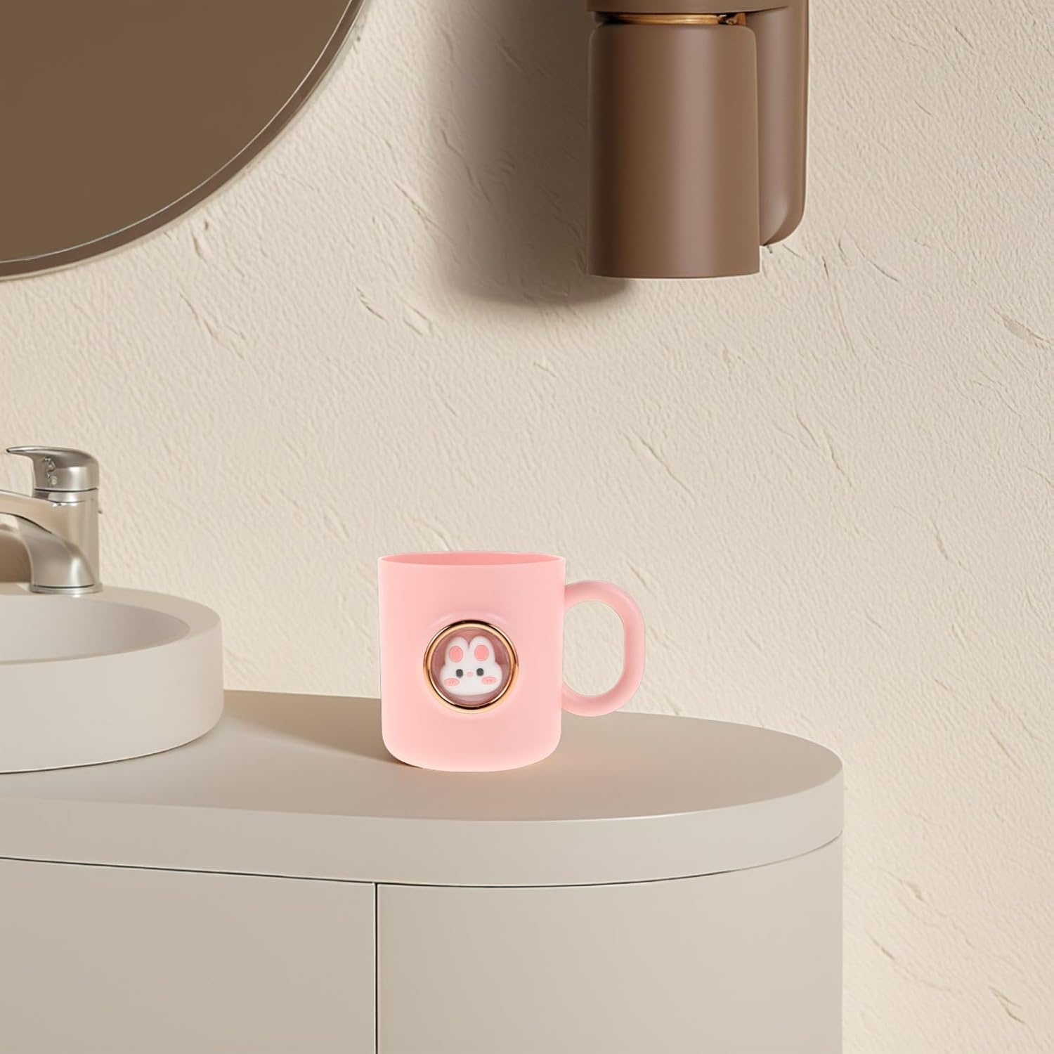 Adorable Cartoon Pink Toothbrush Cup