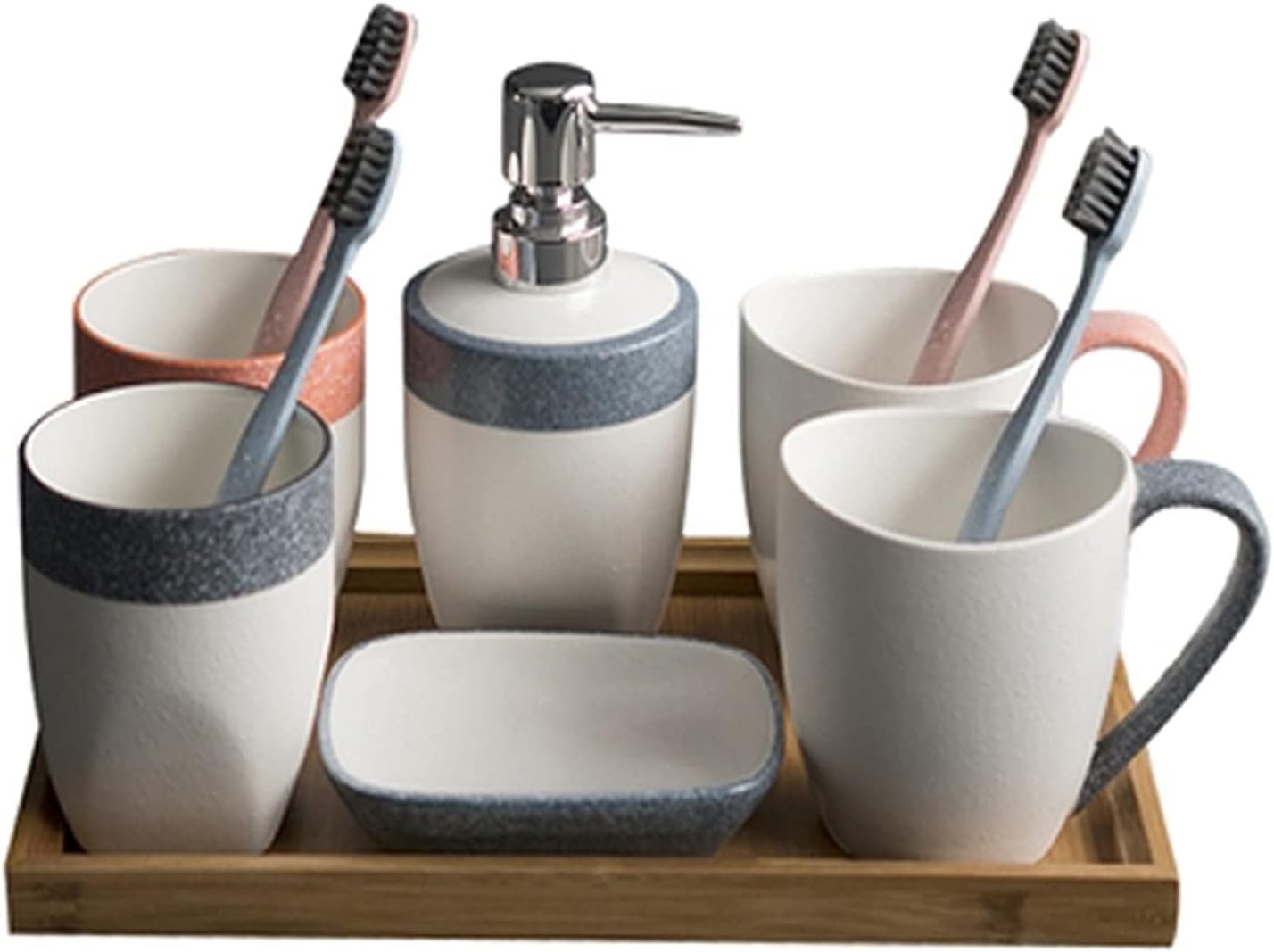 Lzeal Snow Glaze Ceramic Soap Dispenser Parent-Child Set