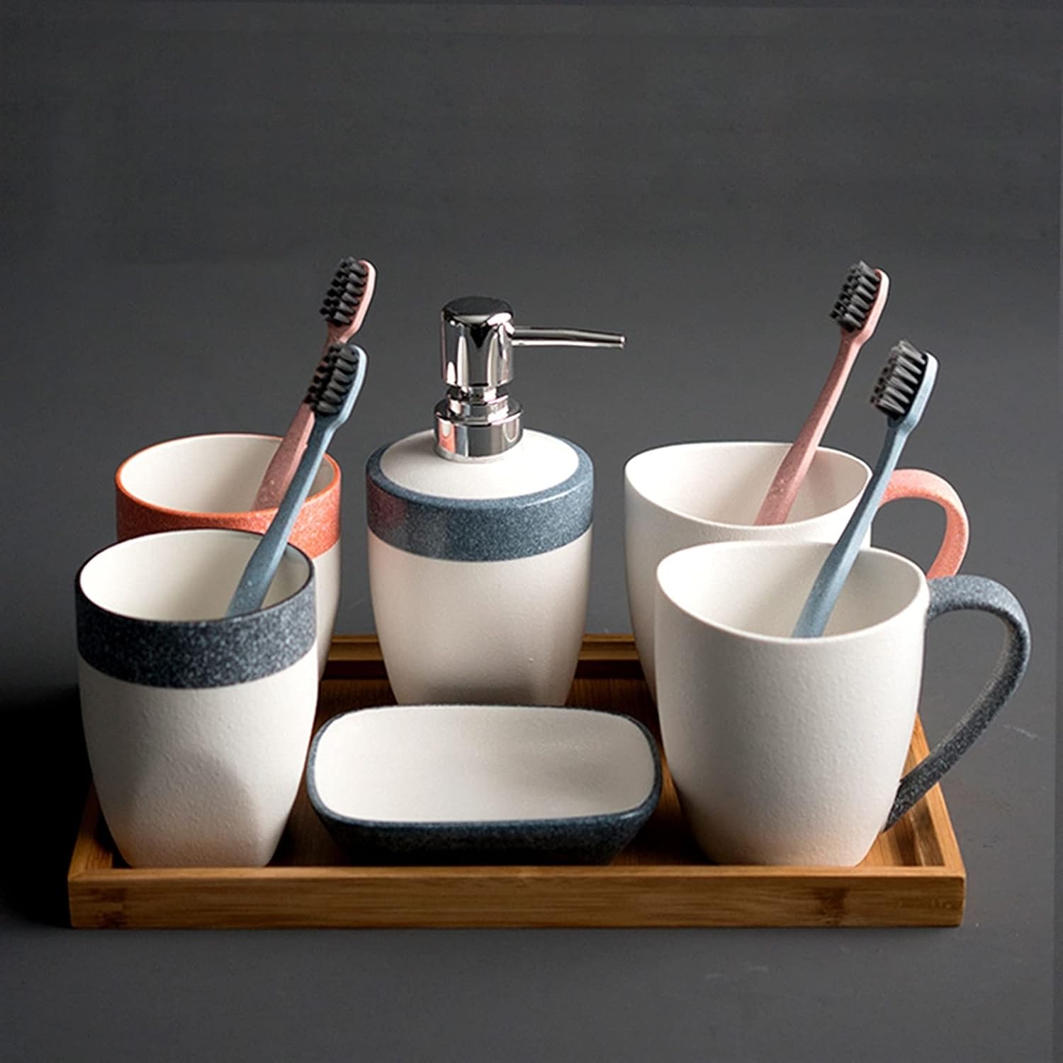Lzeal Snow Glaze Ceramic Soap Dispenser Parent-Child Set