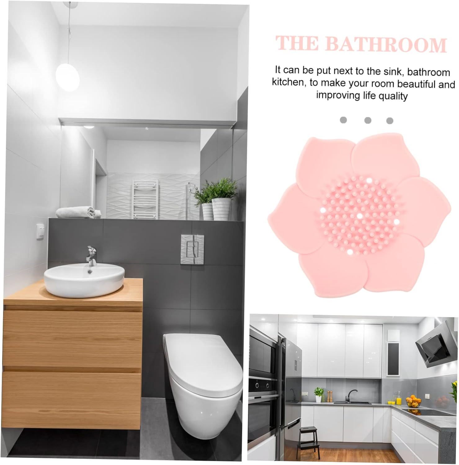 Cabilock 2pc Silicone Soap Dish Holder Pink Floral Bathroom Tray