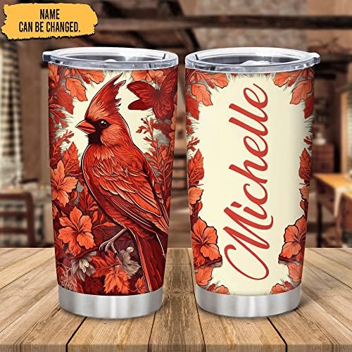 Personalized Stainless Steel Tumbler for Cardinal Lovers