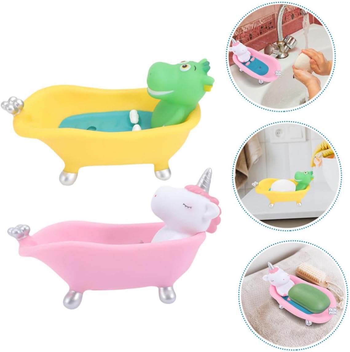 ABOOFAN 2-Pack Cute Cartoon Animal Soap Dish