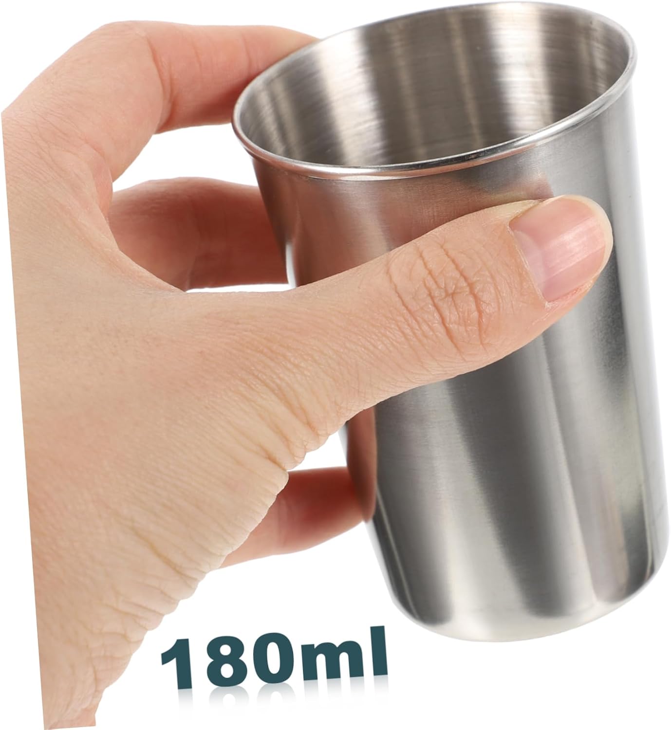 Luxshiny bathroom tumbler stainless steel mouthwash cup for home and travel 180ml