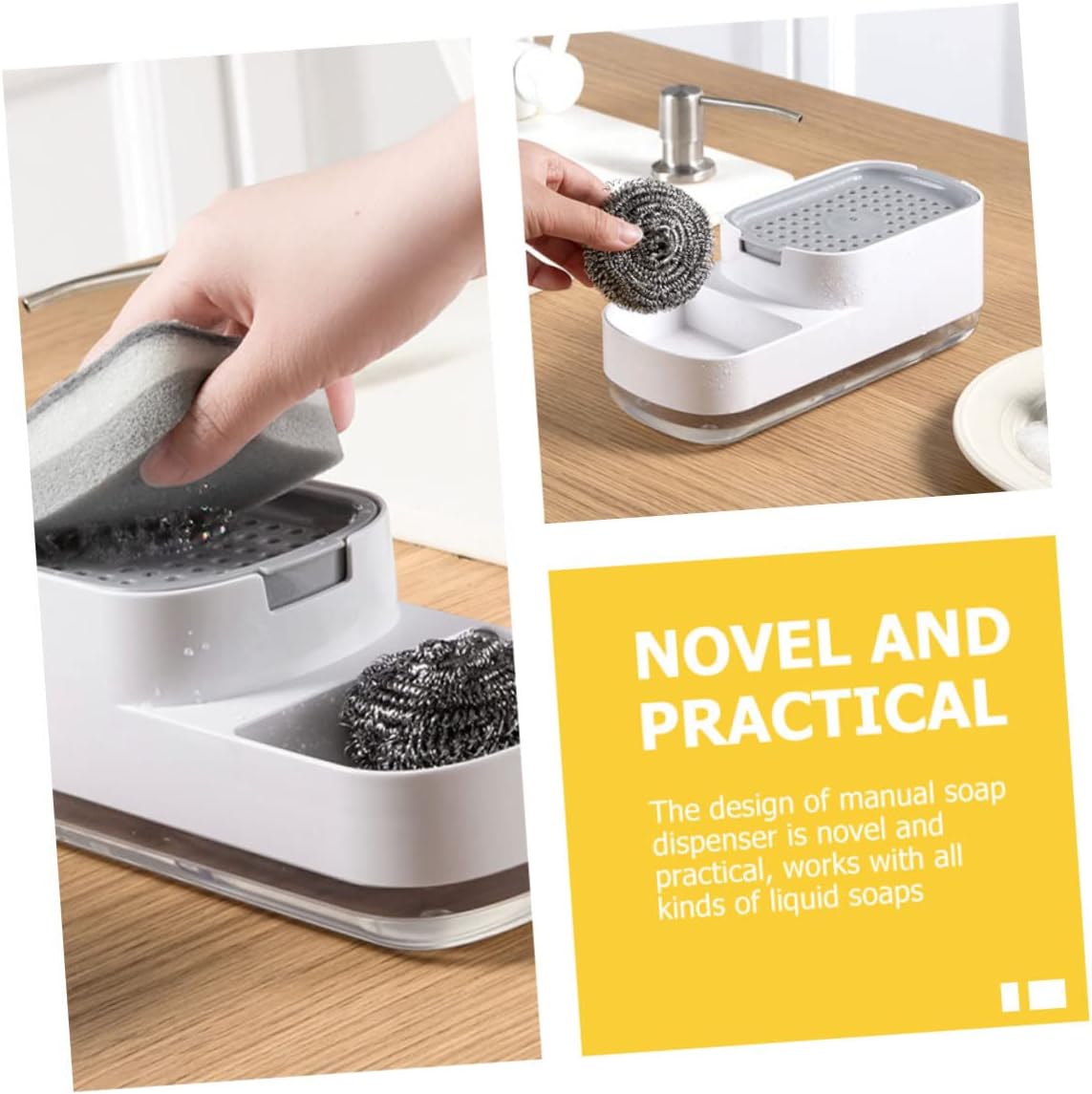 Foaming Dish Soap Dispenser Pump Box for Kitchen Reduce Waste Safe Durable