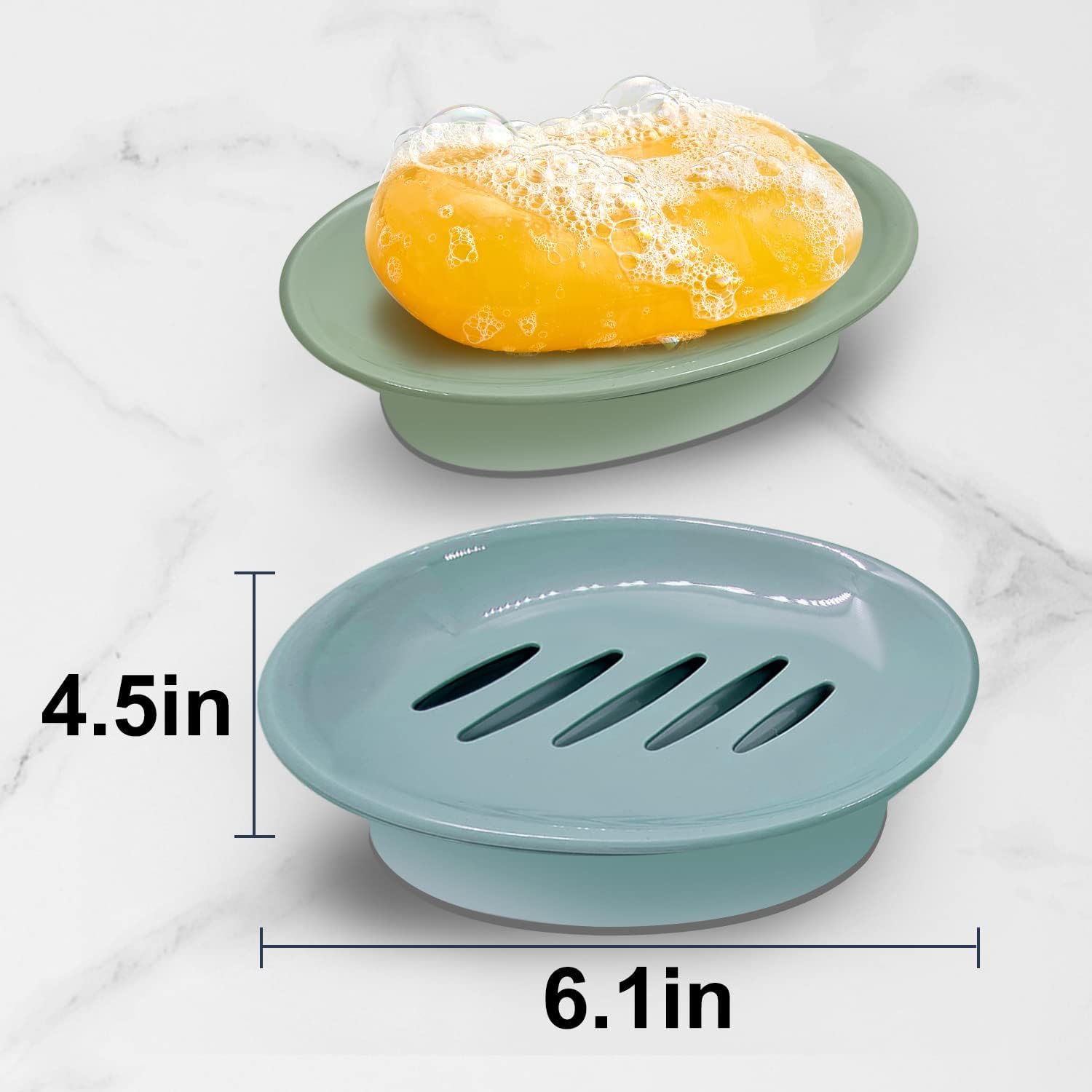 3-Pack White Soap Dish Holder Durable Eco-Friendly
