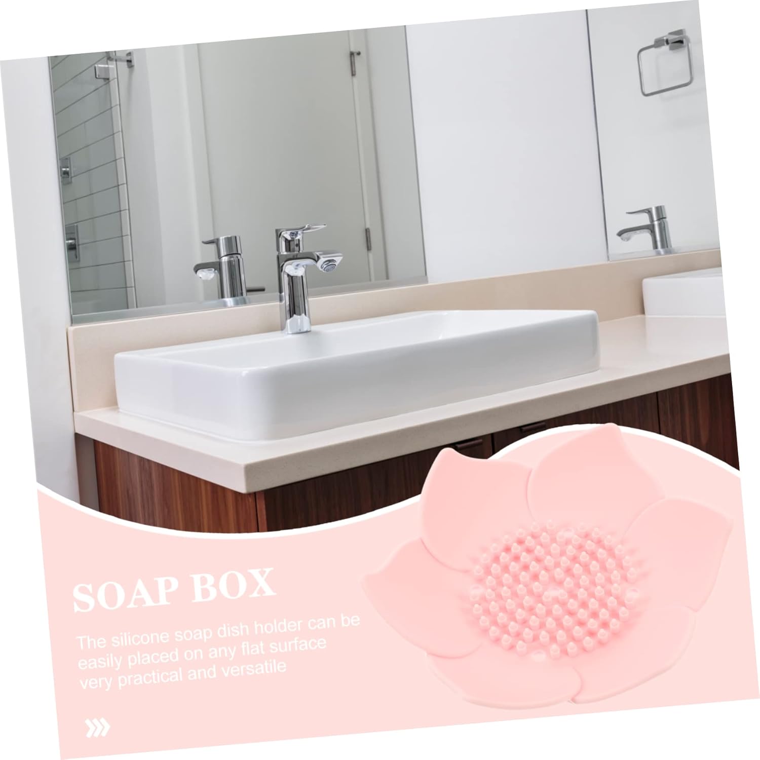 2 Pack Pink Floral Silicone Soap Dish Organizer