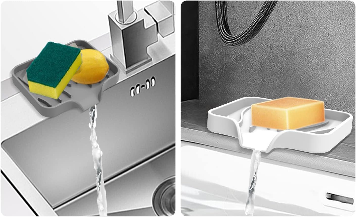 3 pack silicone soap holders for showers baths and MORE