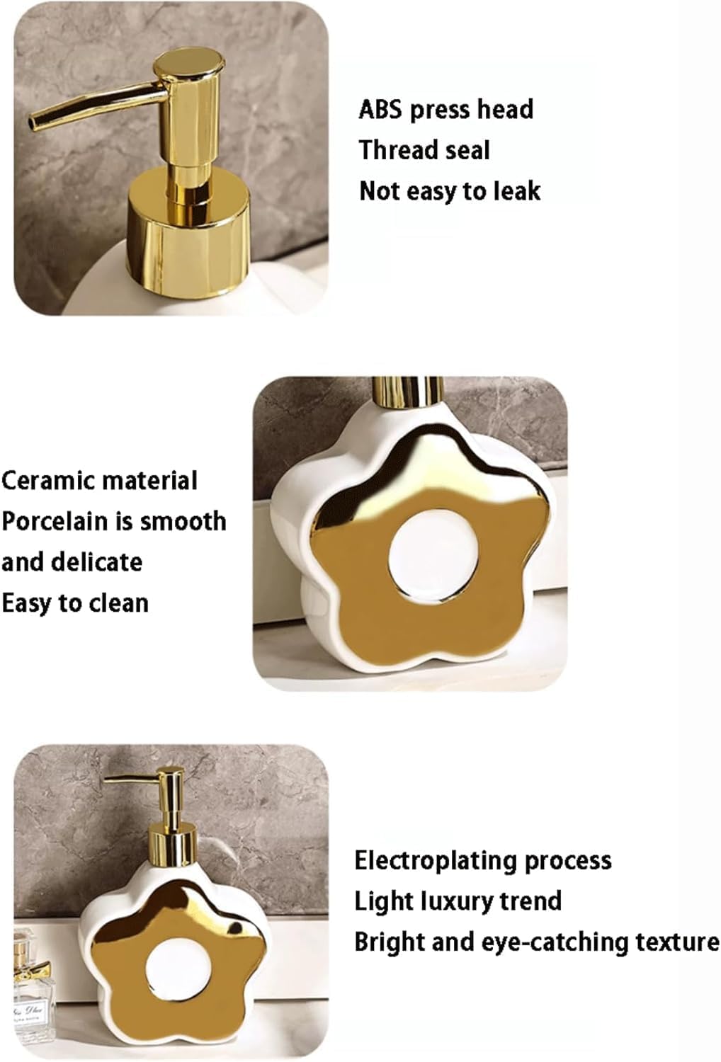 Ceramic Flower Shape Lotion Dispenser 350ml