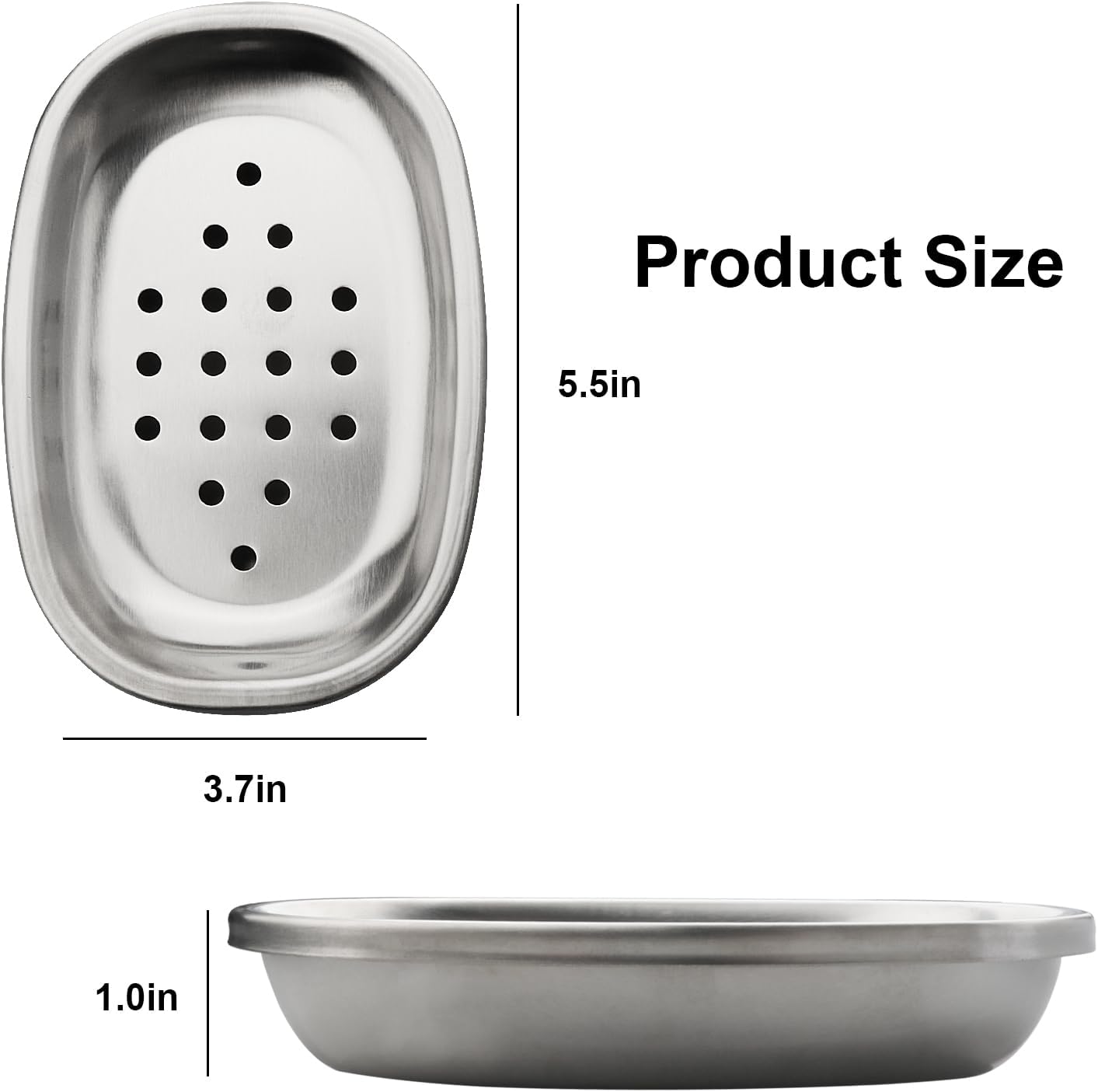 Stainless Steel Soap Dish BXN with Double Layer Draining for Bathroom