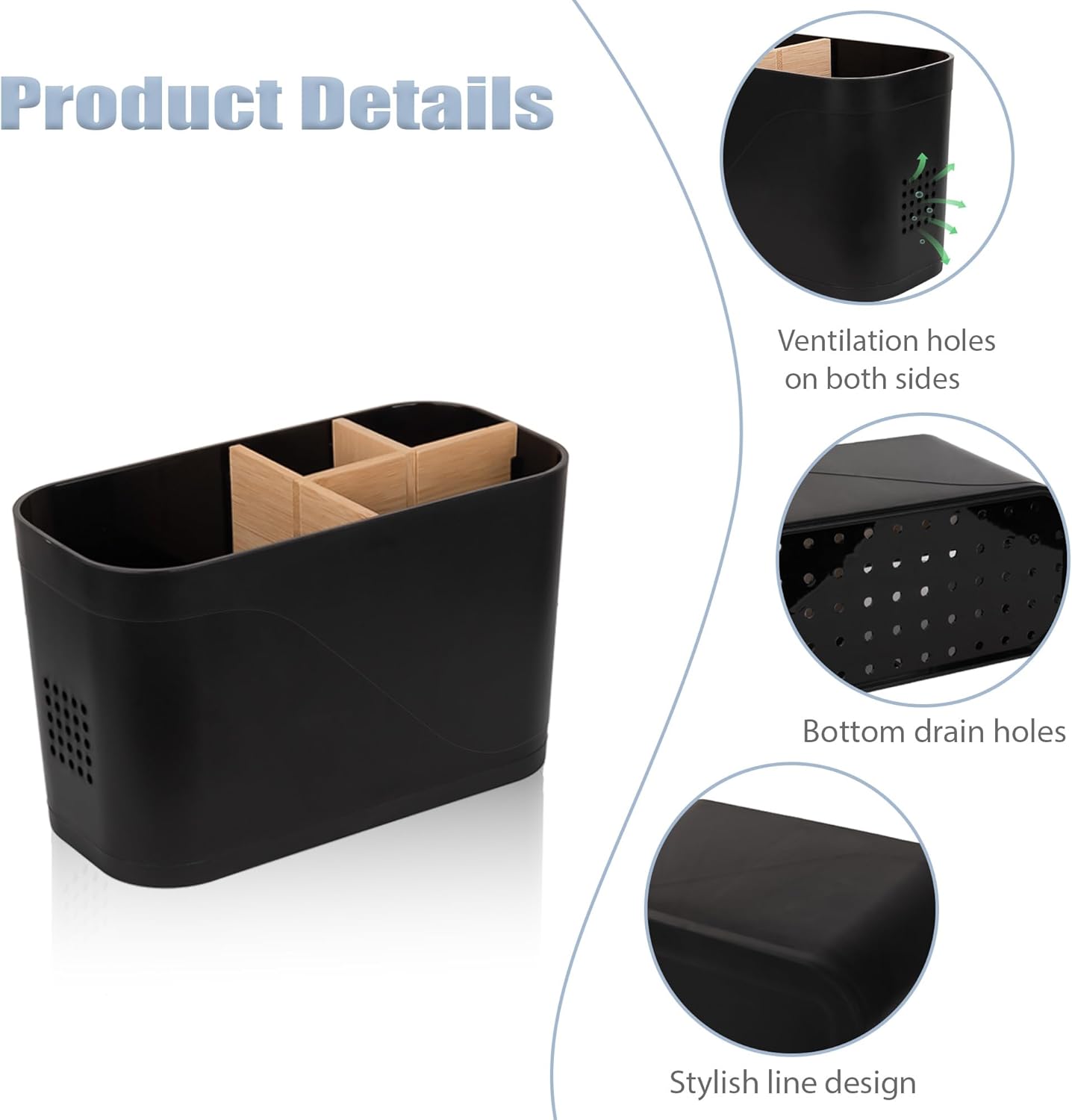 4-slot bamboo toothbrush holder