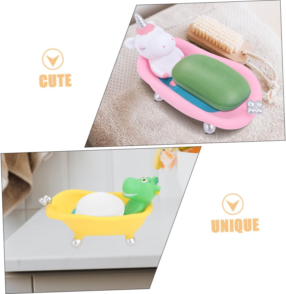2pcs Cute Cartoon Animal Soap Dish for Bathroom 1