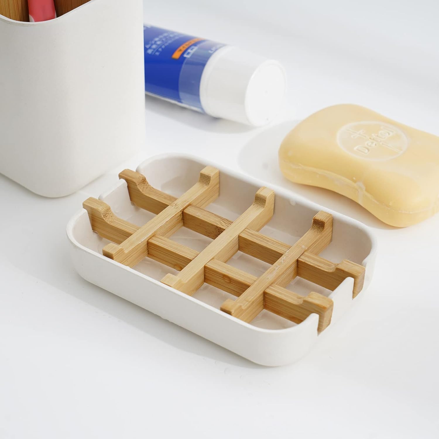 Bamboo Bar Soap Holder 2-Pack