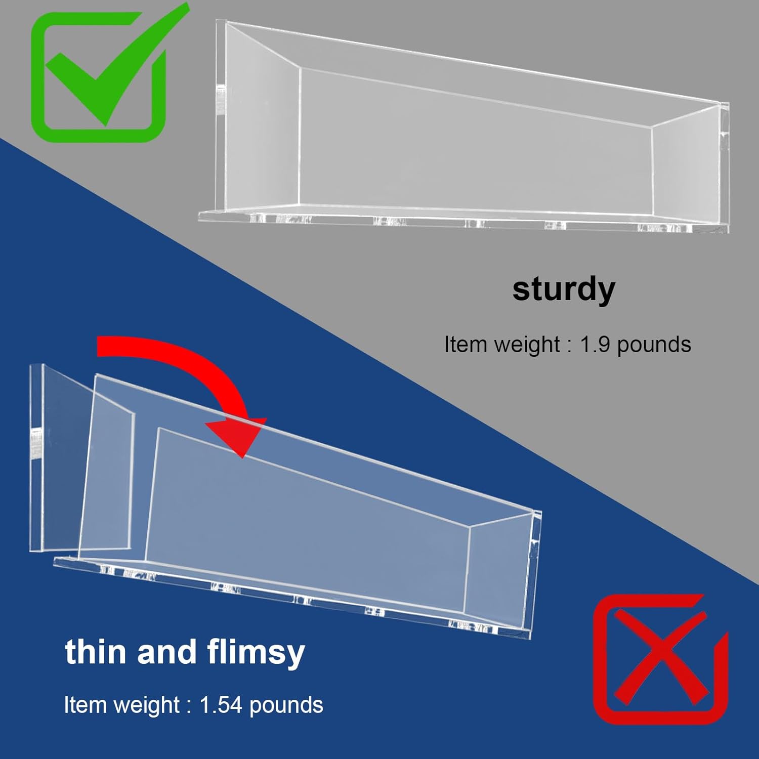 Perfect Organizer Adhesive Acrylic Shower Shelves for Bathroom Storage