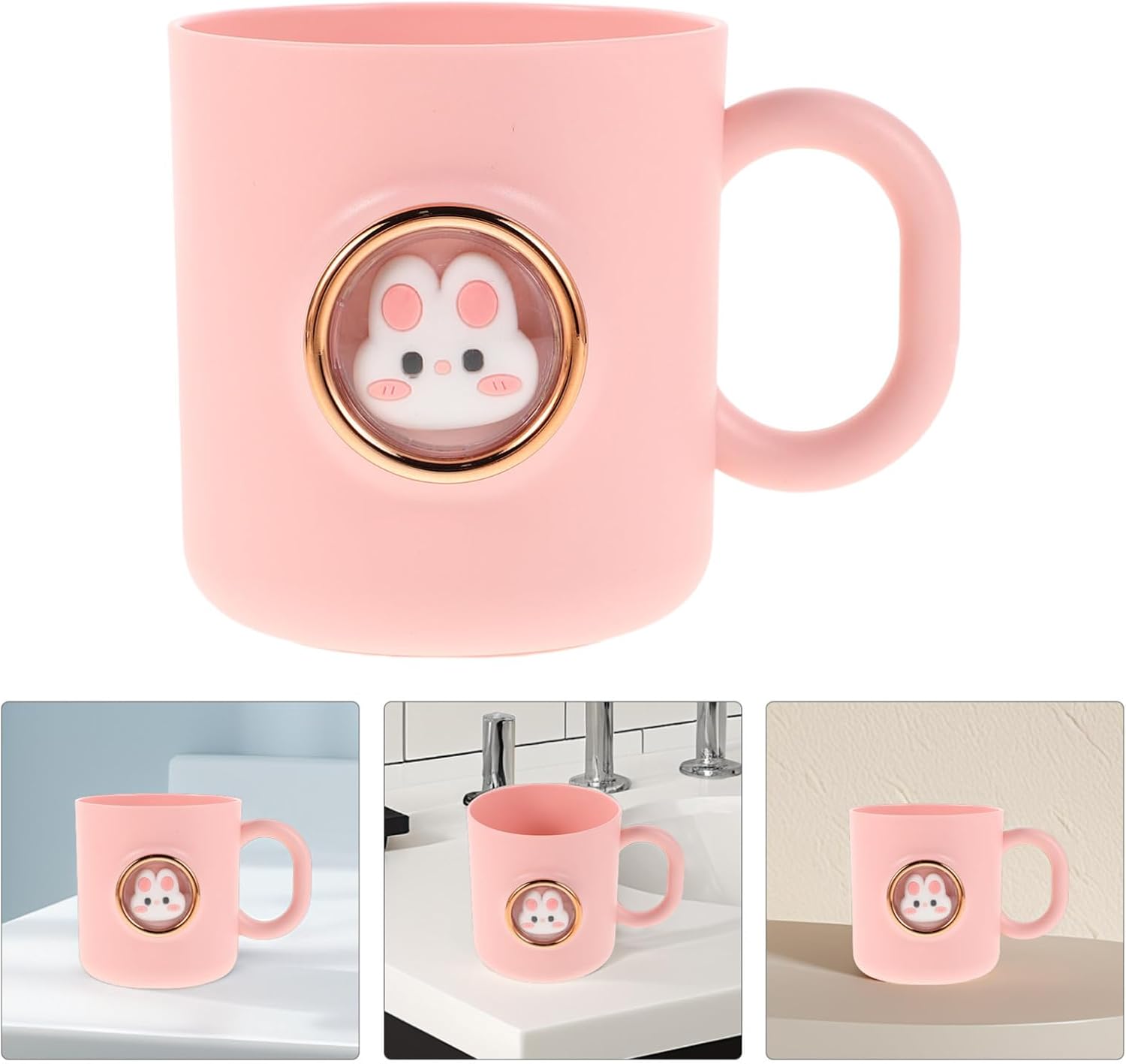 Adorable Cartoon Pink Toothbrush Cup
