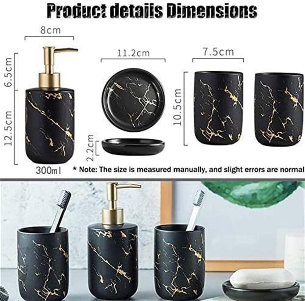 Fre 4-Piece Set Ceramic Bathroom Accessories Black 4pc