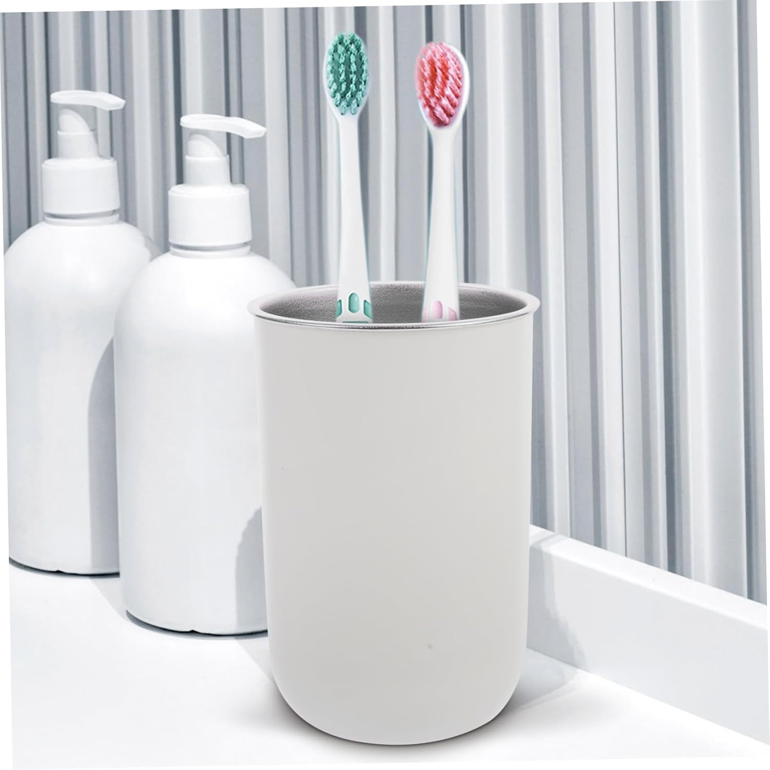 Kontonty Fun Practical Round Steel Bath Storage Cup