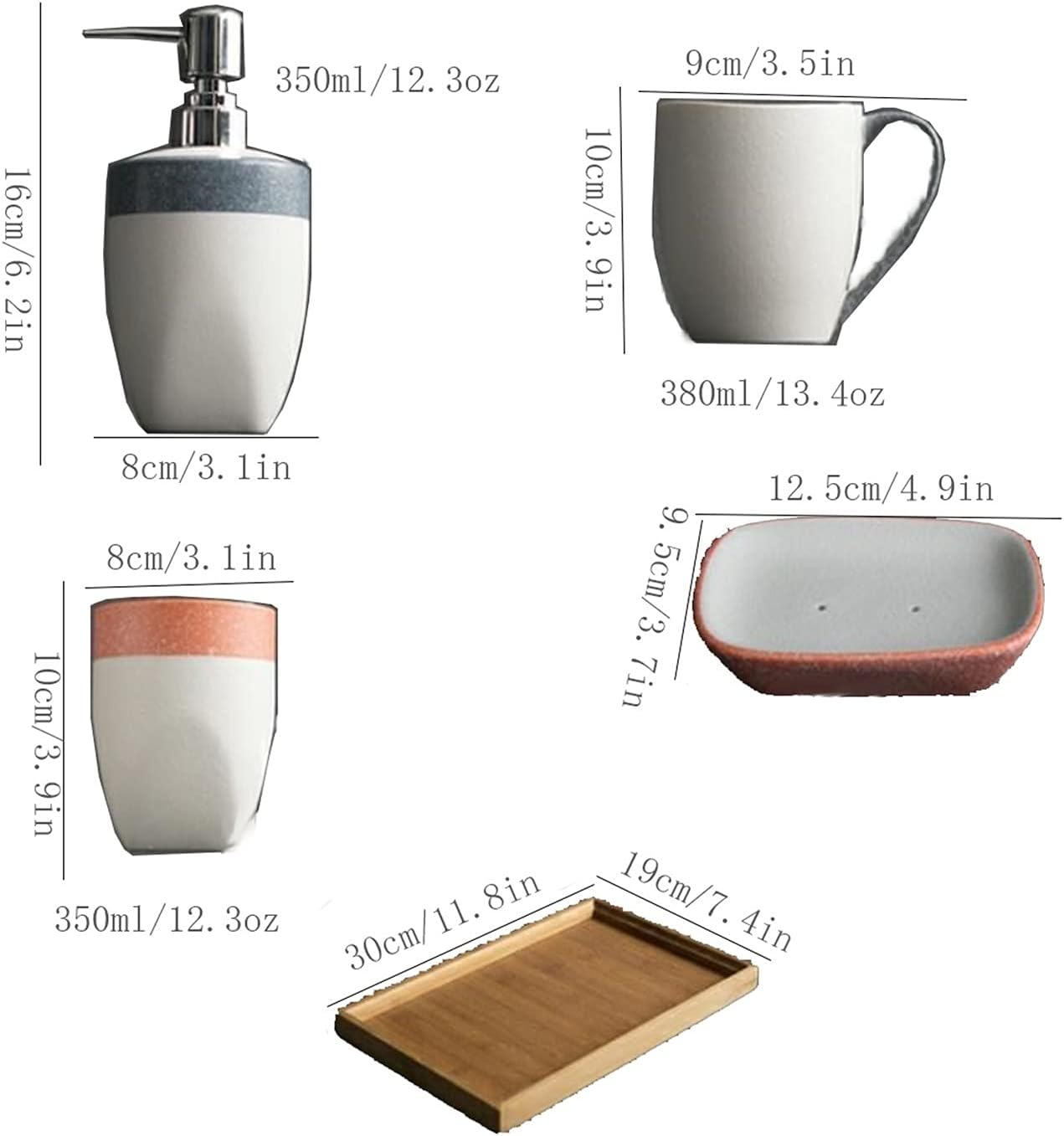 Lzeal Snow Glaze Ceramic Soap Dispenser Parent-Child Set