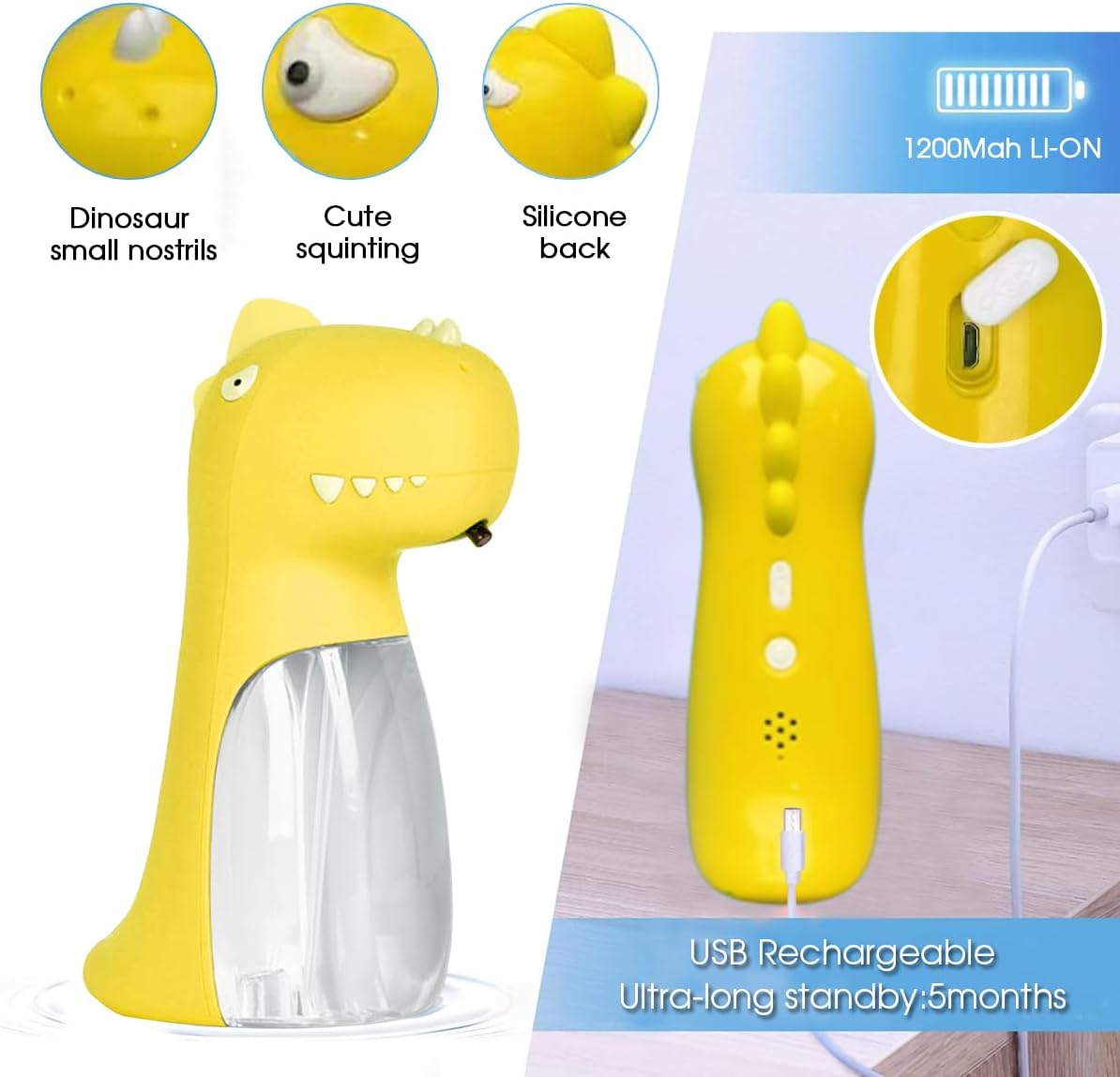 Dinosaur Shaped Automatic Foaming Soap Dispenser for Kids BIOhazy