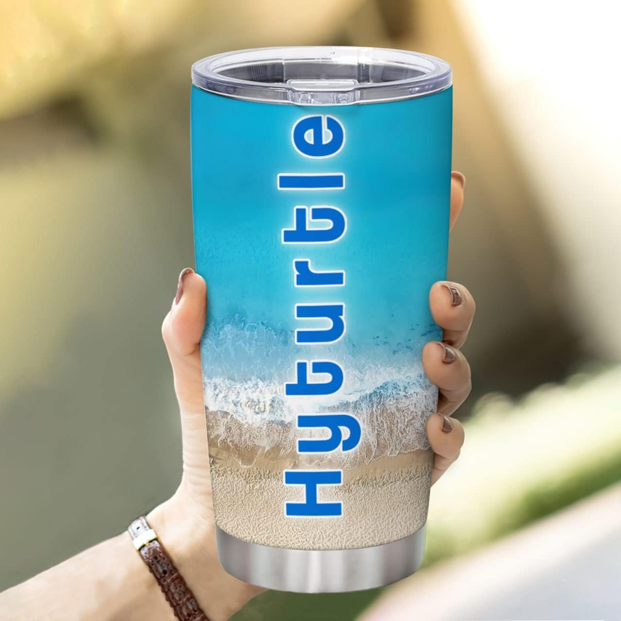 Personalized Stainless Steel Tumbler - Seashell Art Design for Tea Coffee