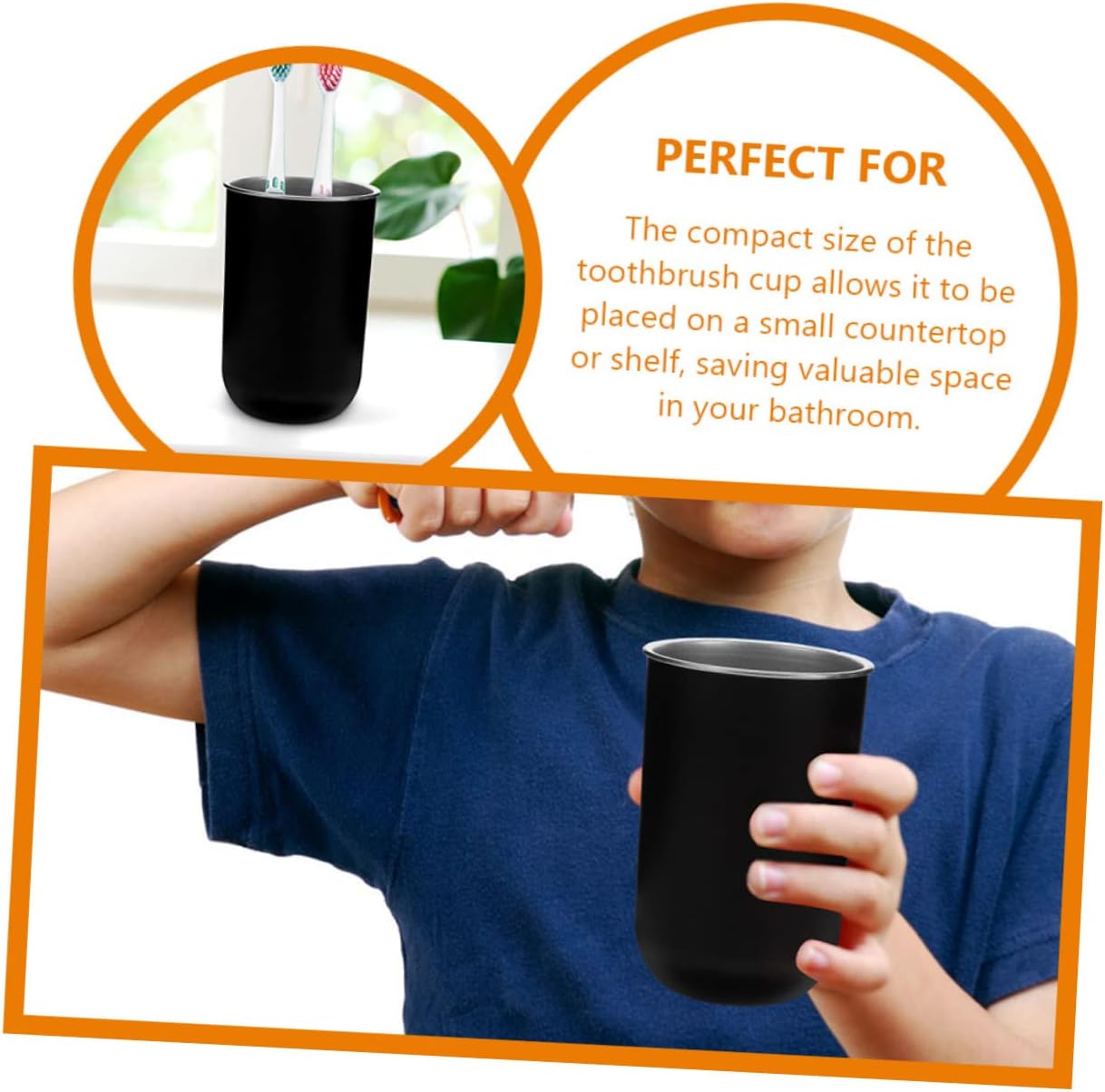 2pcs Boys and Girls Unbreakable Toothbrush Cup Set Holder