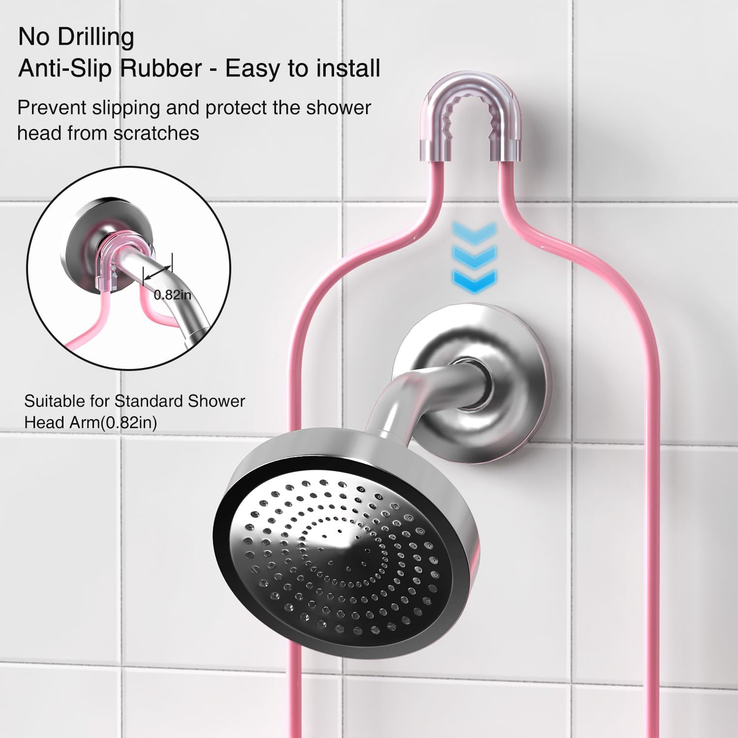 DAOYA Folding Pink Showersystem with 6 Hangers