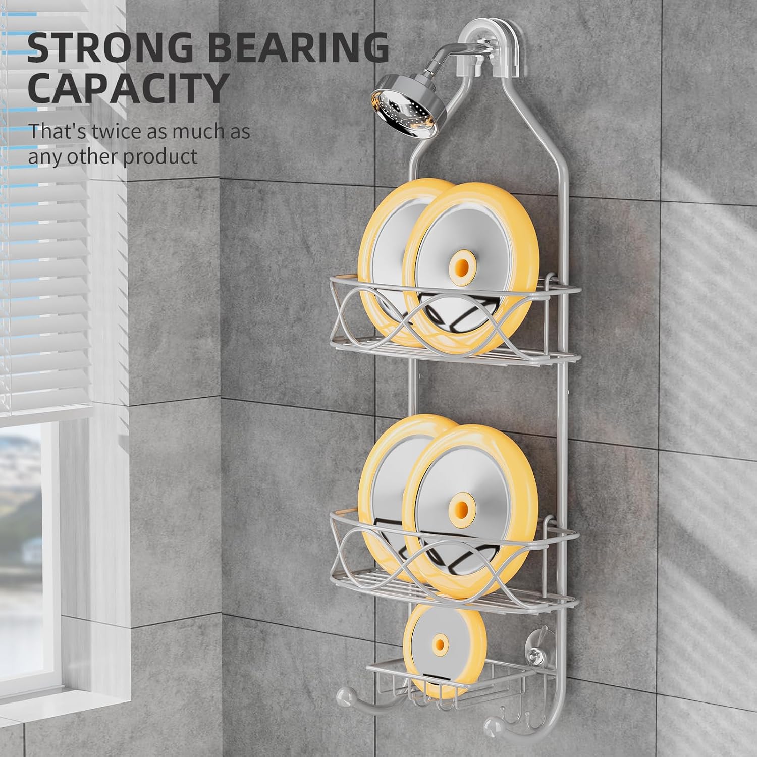 High-End Waterproof 3 Tier Shower Caddy for Home Kitchen
