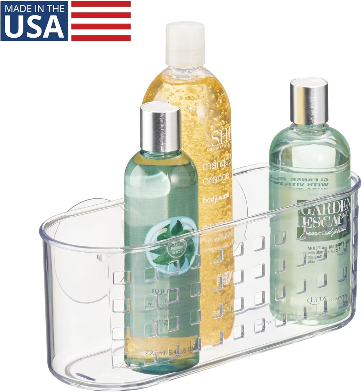 iDesign Hanging Suction Shower Caddy Basket for Bathroom Storage