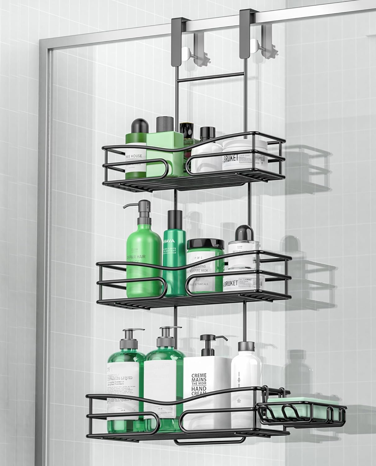 Adjustable Rust-Resistant over the Door Shower Caddy