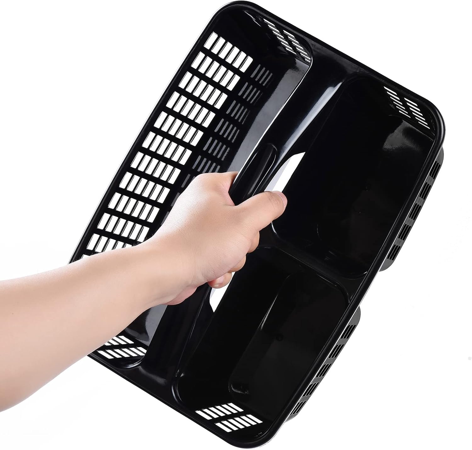 Alink Plastic Shower Caddy with Compartments - Black