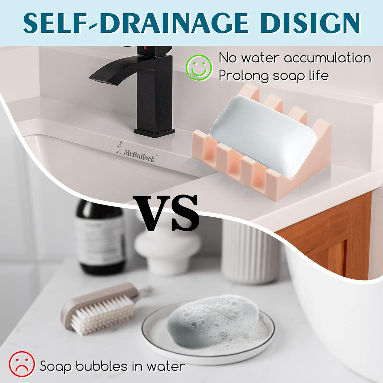 Eco-Friendly Silicone soap dish Set PinkGreen