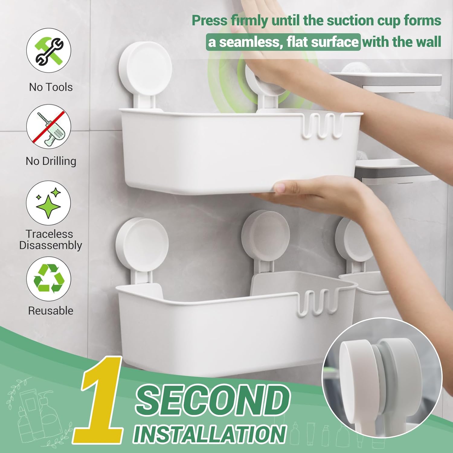 5-Piece Suction Cup Shower Organizer