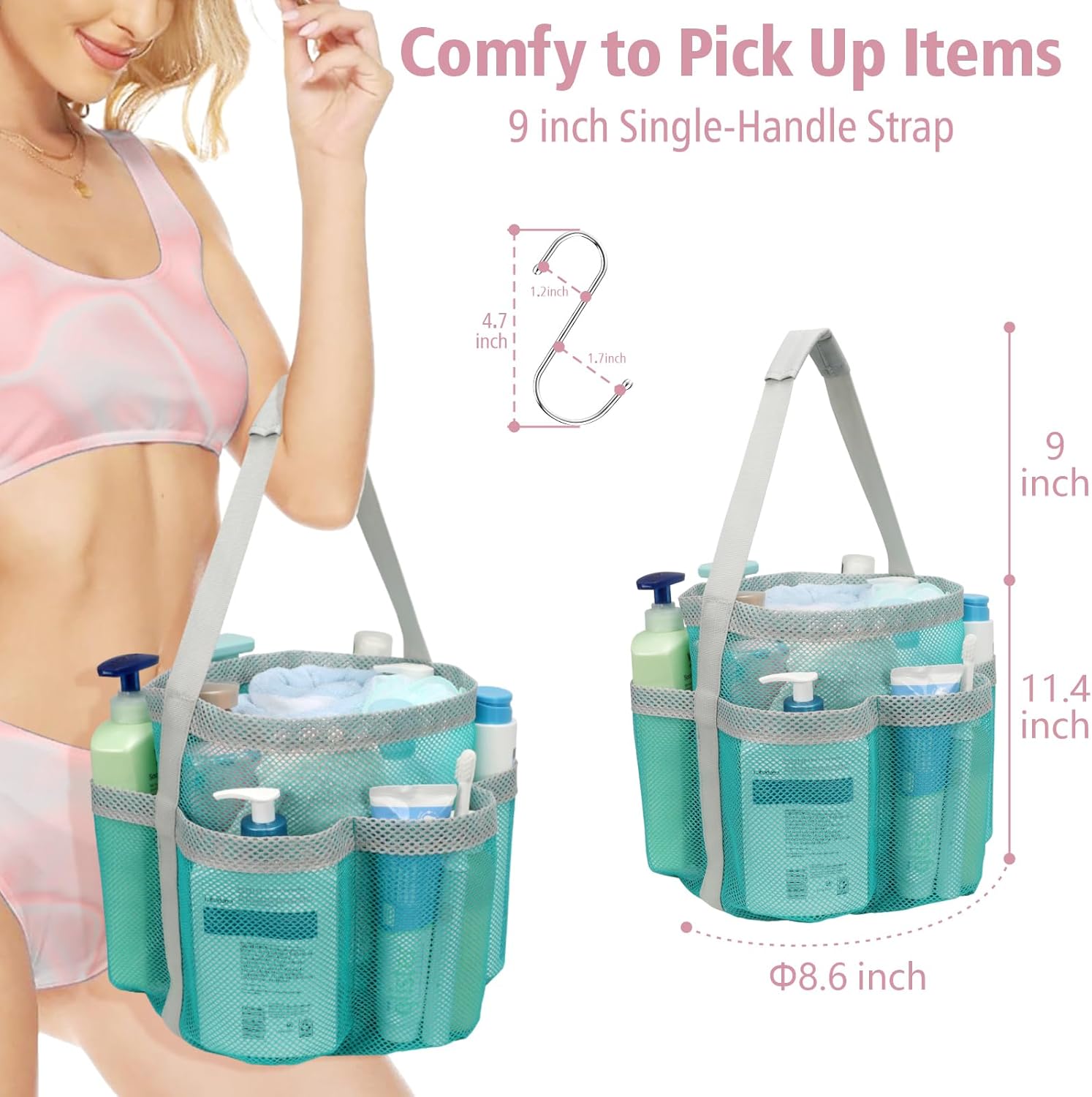 Sturdy Mesh Shower Caddy Multi-Purpose Dorm Essentials
