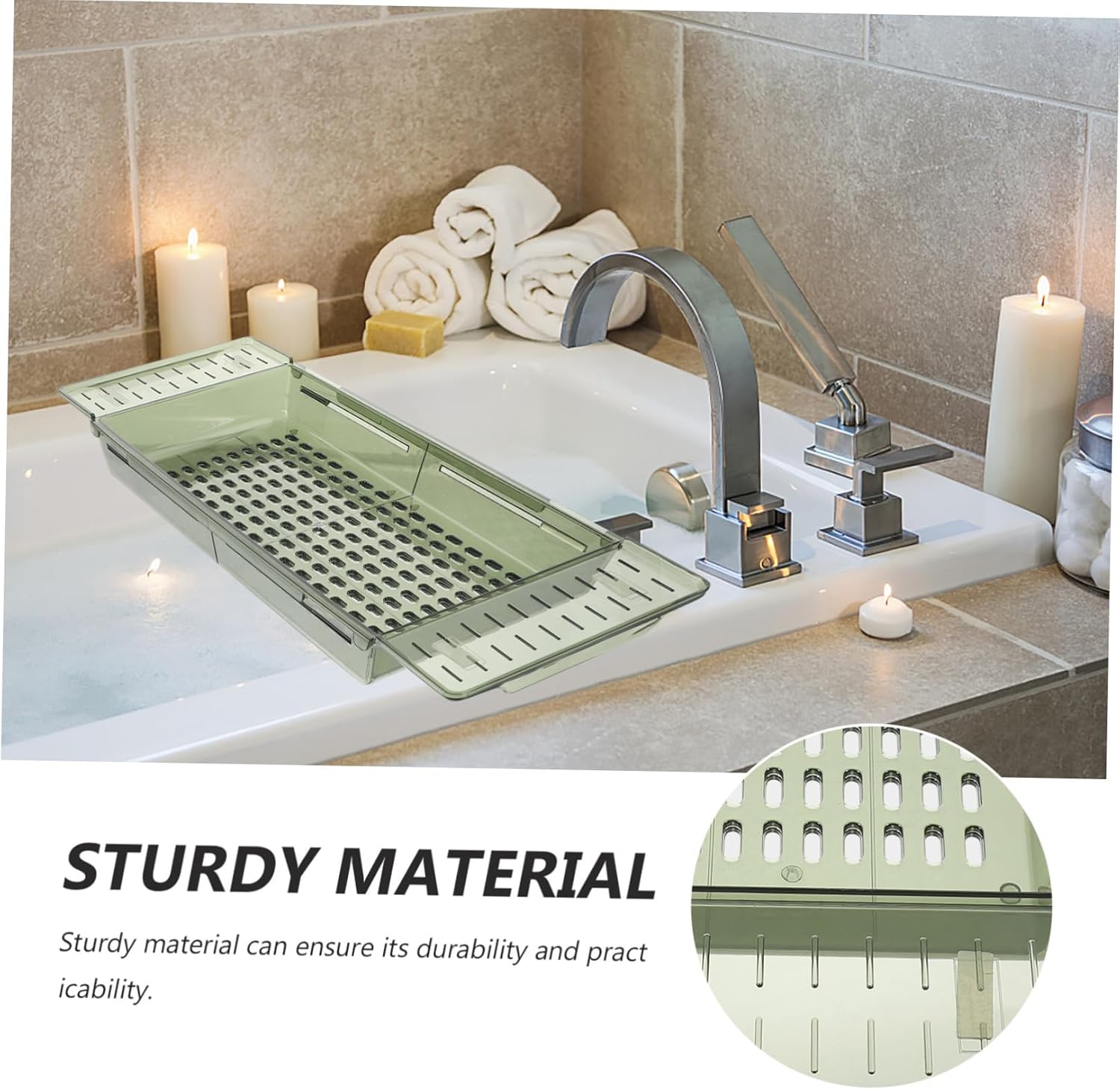 SEWOART Adjustable Bath Tray with Non-Slip Handles