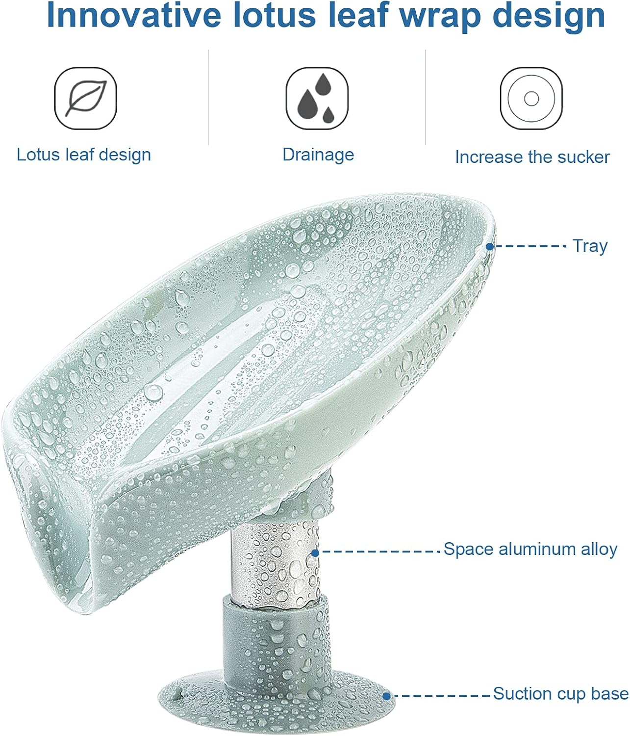2-Pack Leaf-Shape Soap Dishes with Suction Cup