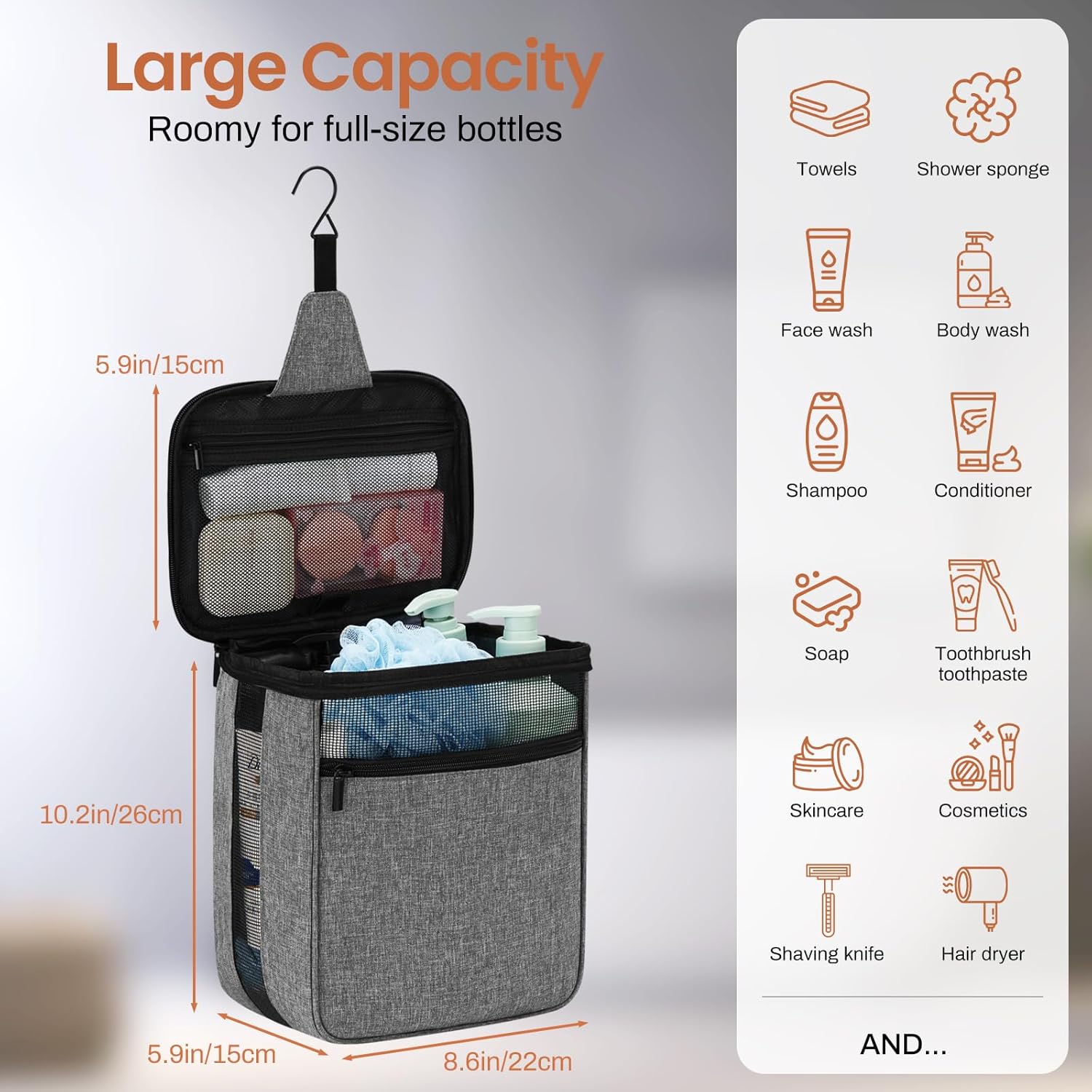 Versatile Portable Mesh Shower Caddy for Men Women