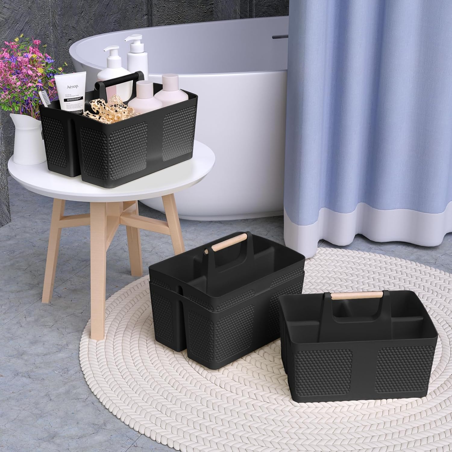 Rust-Resistant Storage Caddy for Bathroom Kitchen