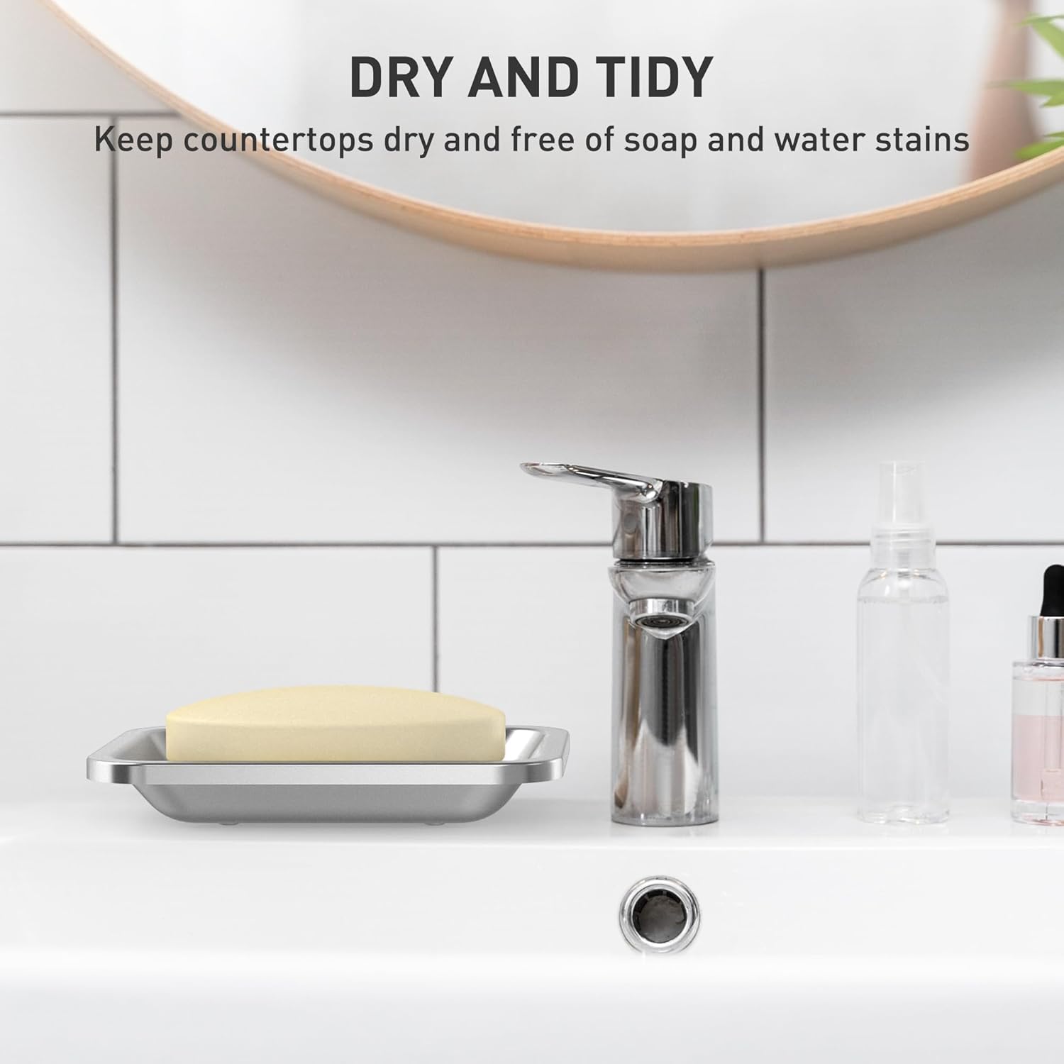 FUKANG Stainless Steel Soap Dish Double Layer Drain Durable Multipurpose