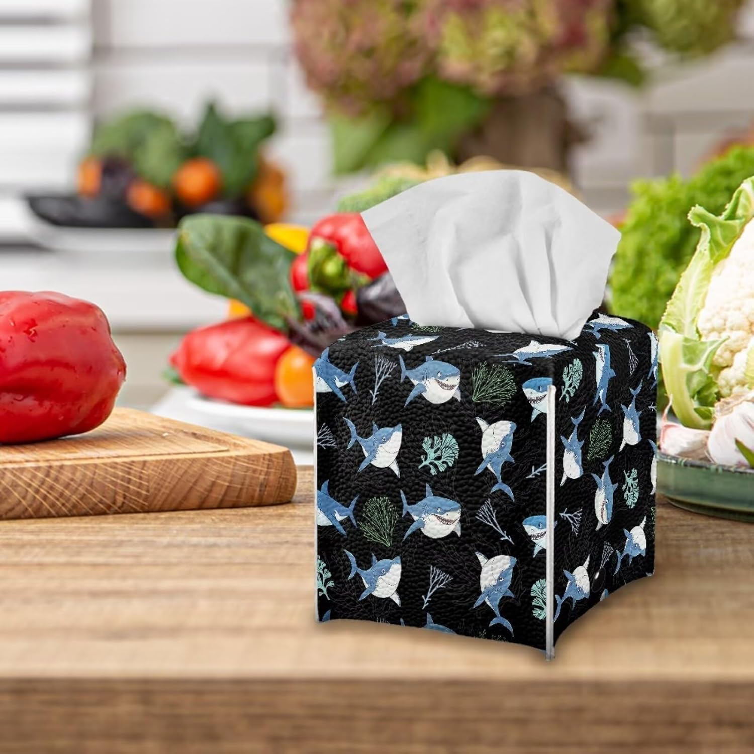 Sturdy PU Leather Tissue Box Cover for WomenGirls - Easy to Use Durable