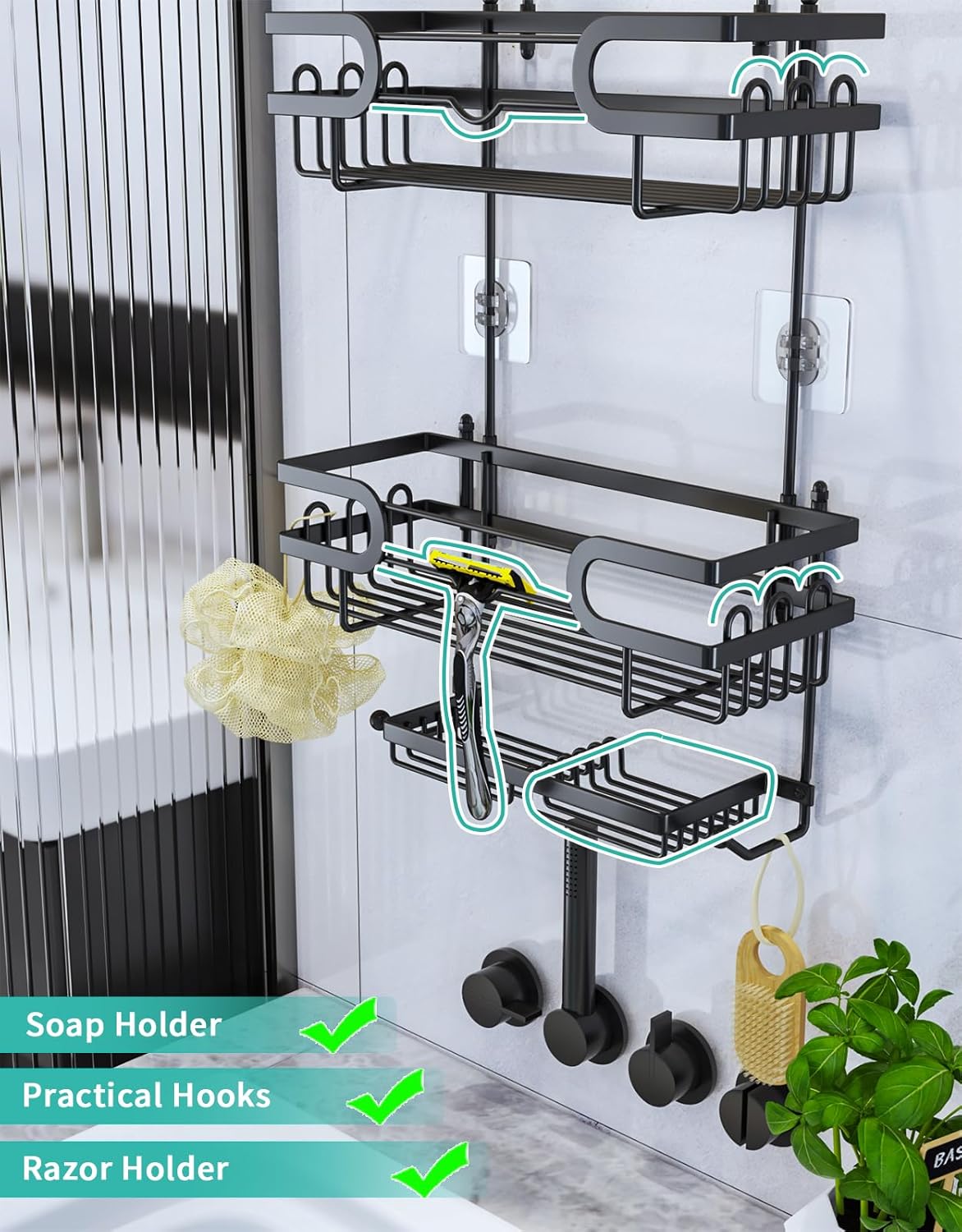 HapiRm - Rustproof Waterproof Bath Organizer