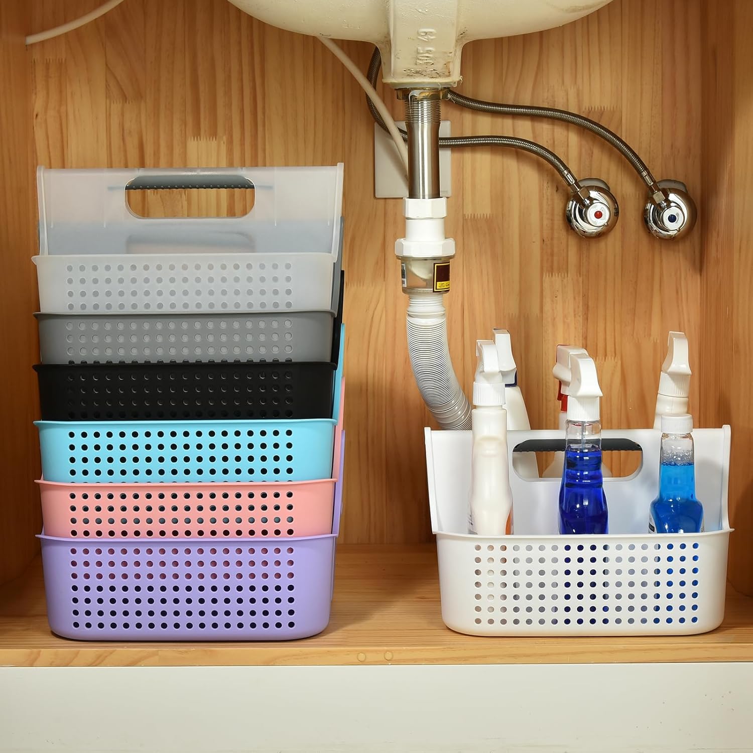 ALINK Portable Plastic Organization Basket for Showers