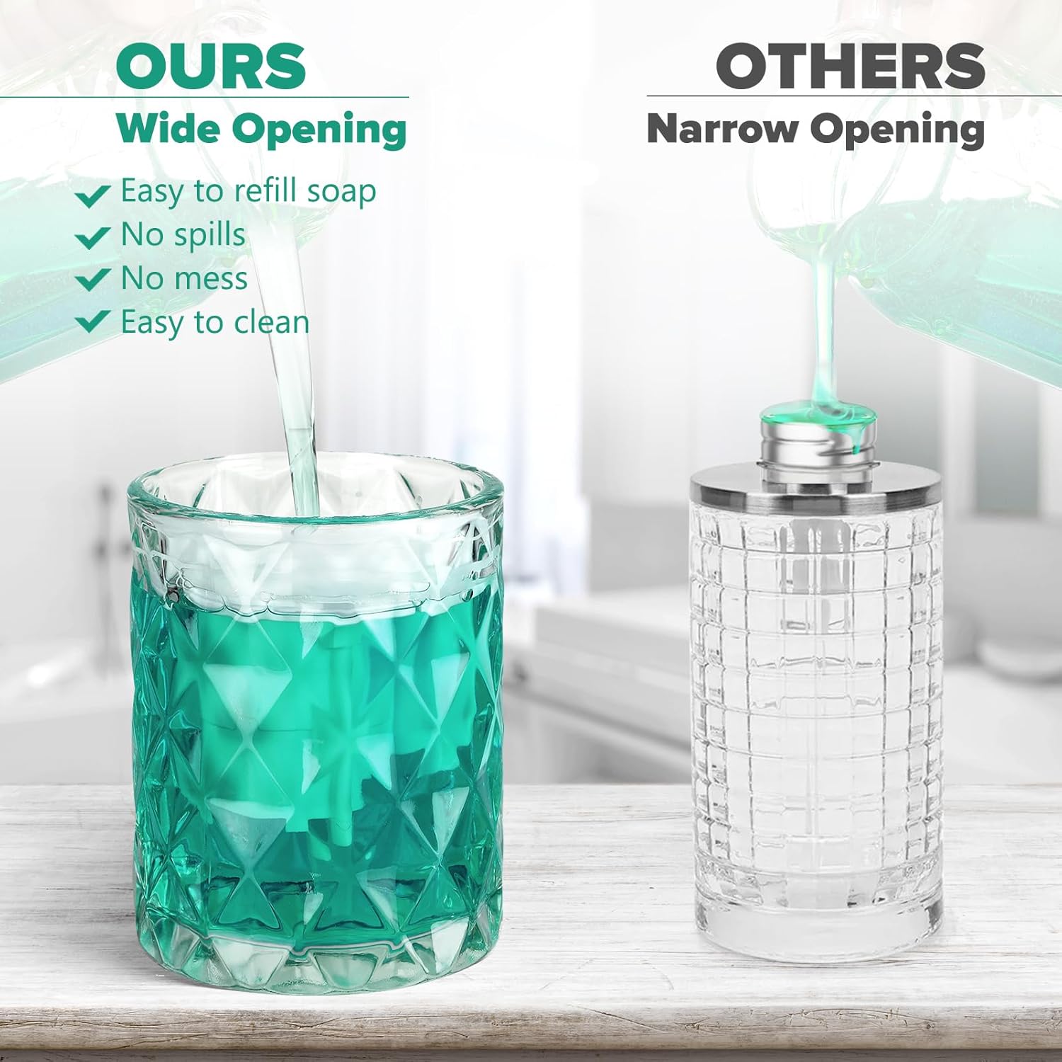 8 oz Glass Touchless Alcohol-Free Automatic Dispenser for Kitchen Bathroom