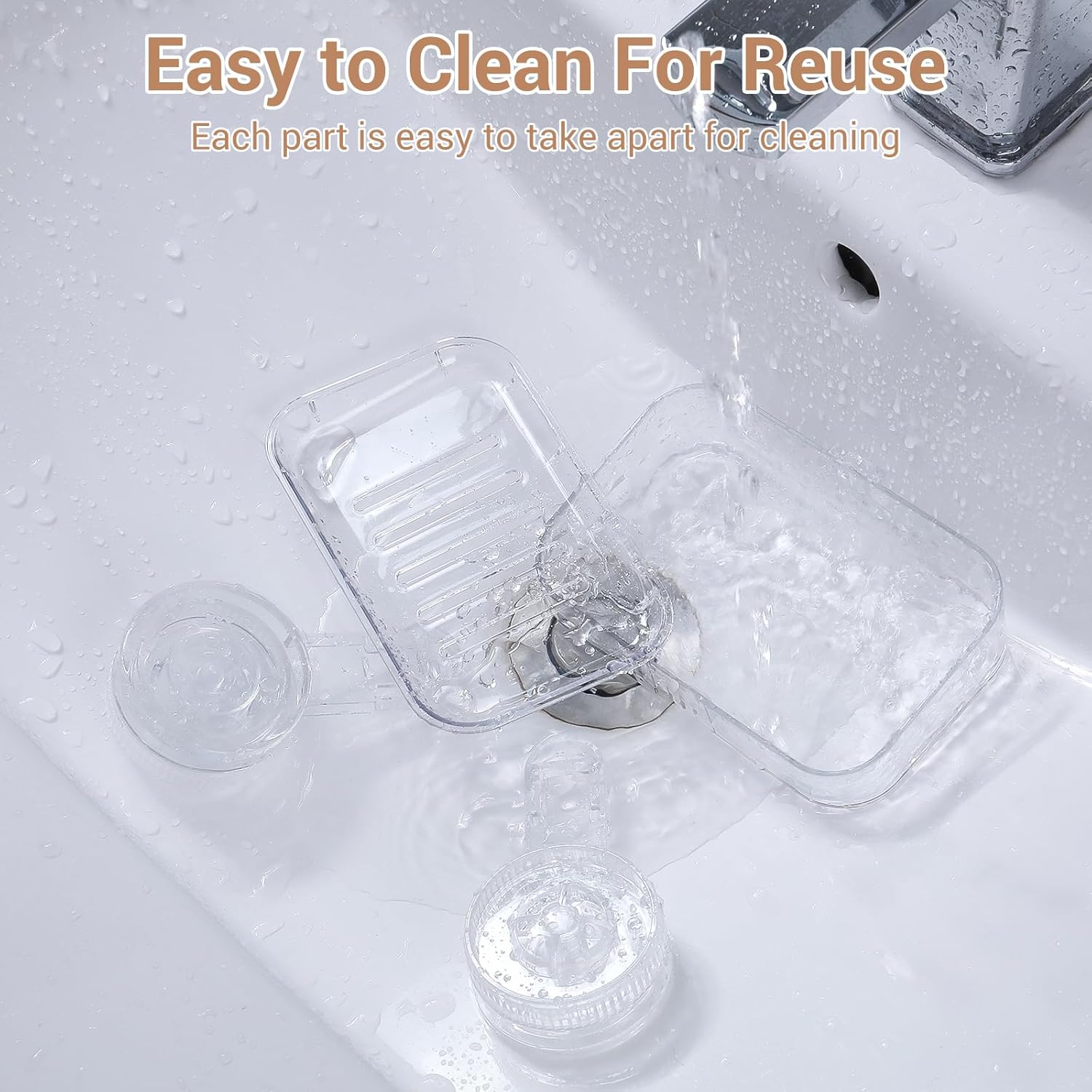LUXEAR Shower Caddy Suction Cup 3 Pack Clear White