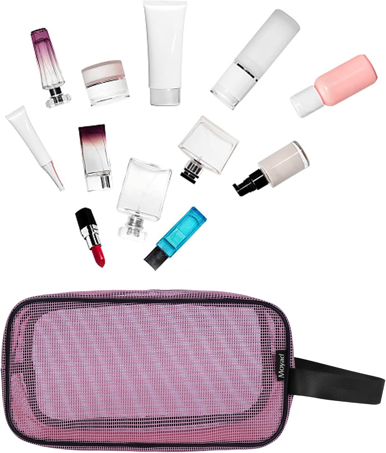 Moyad Mesh Shower Caddy Portable Toiletry Bag - Pink