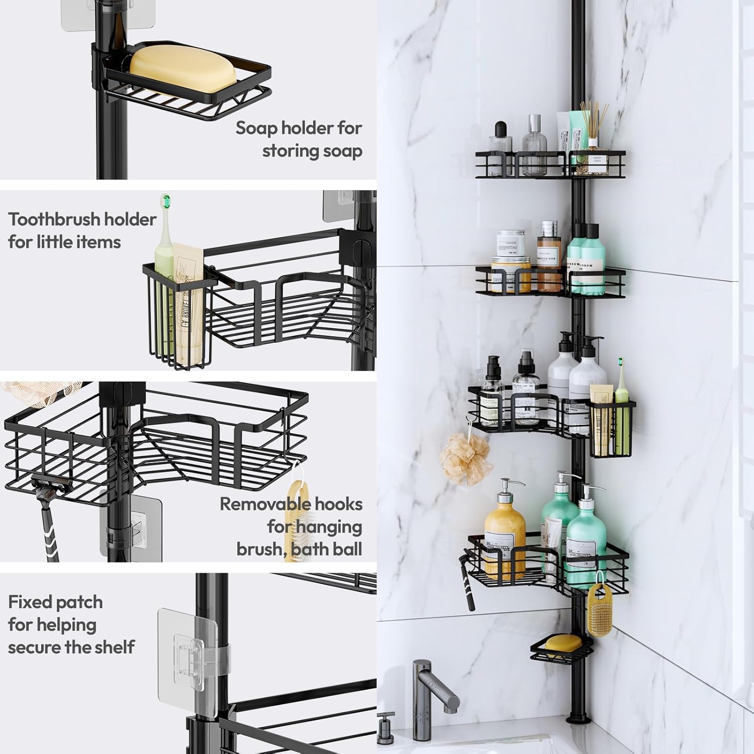 Adjustable Height Shower Caddy