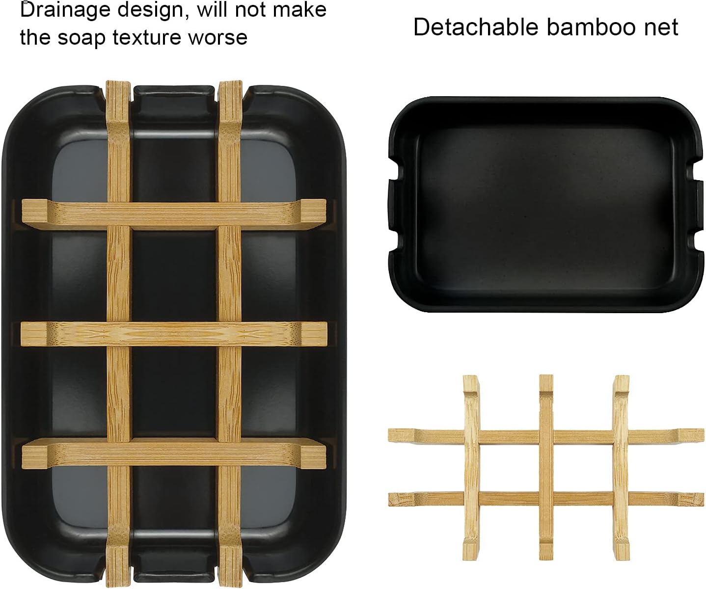 2 Pack Bamboo Soap Dish
